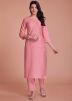 Pink Viscose Woven Kurta Set