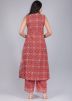 Red Readymade Printed Kurta Set