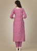 Readymade Pink Printed Rayon Kurta Set