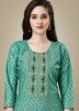 Green Readymade Printed Kurta & Pant Set