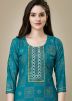 Teal Green Printed Pant Kurta Set