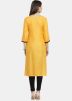 Yellow Readymade Plain Kurta Set