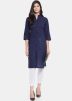 Blue Front Buttoned Kurta Set