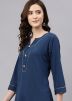 Blue Rayon Readymade Kurta Palazzo Set