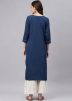 Blue Rayon Readymade Kurta Palazzo Set