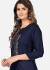 Navy Blue Embroidered Kurta Set