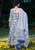 Blue Kurta Set In Floral Printed