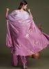 Purple Embroidered Chiffon Palazzo Set