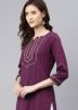 Readymade Purple Laced Kurta Palazzo Set