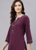 Readymade Purple Laced Kurta Set