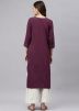 Readymade Purple Laced Kurta Set