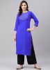 Readymade Blue Laced Kurta Set