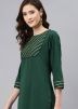 Green Readymade Laced Kurta Palazzo Set