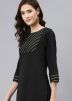 Black Readymade Laced Kurta Palazzo Set