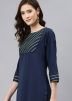 Navy Blue Laced Palazzo Kurta Set