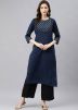 Navy Blue Laced Palazzo Kurta Set