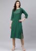 Green Readymade Laced Pant Kurta Set