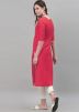 Pink Embroidered Kurta Set In Rayon