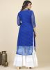 Blue Leheria Kurta Set In Georgette