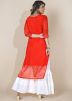 Red Embroidered Kurta Set