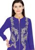 Blue Embroidered Slit Style Kurta Set