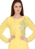 Yellow Embroidered Kurta Set In Georgette