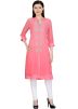 Pink Slit Style Kurta Set In Georgette