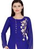 Blue Embroidered Slit Style Kurta Set