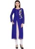 Blue Embroidered Slit Style Kurta Set