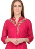 Pink Embroidered Kurta & Palazzo In Georgette