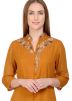 Yellow Embroidered Kurta Set In Georgette