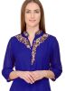 Blue Embroidered Slit Style Kurta Set