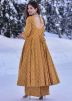 Yellow Readymade Digital Printed Anarkali Kurta In Cotton