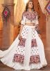 White Embroidered Navratri Skirt Set