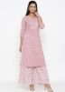 Pink Floral Printed Palazzo & Kurta Set