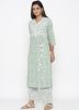 Green Floral Print Kurta & Palazzo Set