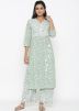 Green Floral Print Kurta & Palazzo Set