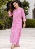 Pink Printed Cotton Kurta Set