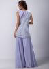 Purple Embroidered Palazzo Set In Art Silk