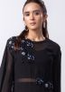 Black Embroidered Top & Bottom In Silk