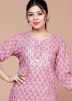 Pink Floral Print Cotton Kurta & Palazzo