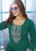 Green Readymade Embroidered Kurta Set