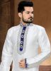 Readymade White Art Silk Kurta Churidar Set