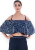 Navy Blue Bandeau Top With Georgette Skirt