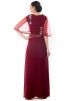 Maroon Georgette Net Front Slit Tunic With Palazzo