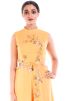 Yellow Cut-Out Long Georgette Kurta With Palazzo