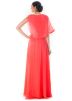 Peach Georgette Gown With Attached Cape