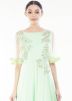 Pastel Green Cape Sleeves Georgette Gown