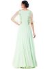 Pastel Green Cape Sleeves Georgette Gown