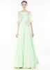 Indo Western dress: Pastel Green Cape Sleeves Georgette Gown